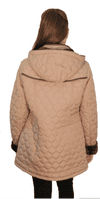 ❤️ Up to Plus ❤️ Womens Fleece Lined Hooded Quilted Camel Coat db218
